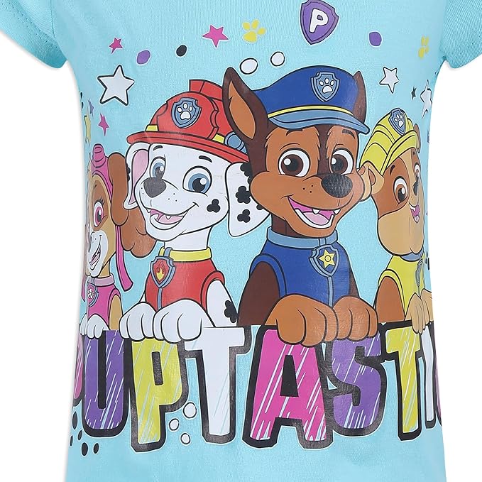 Paw Patrol Nickelodeon Girls Short Sleeve T-Shirt for Toddler and Little Kids