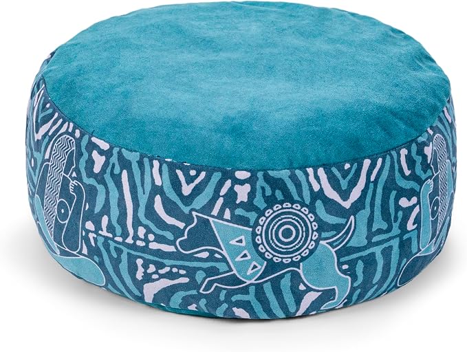Zaveur Royal Court Zafu Meditation Cushion - 18" Round Yoga Bolster Pillow with 100% Cotton Filling and Canvas Cover - Premium Floor Pillow for Meditation - Yoga Cushion for Sitting on Floor - Green