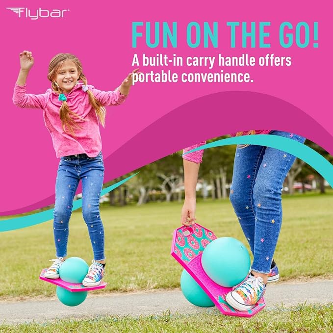 Flybar Pogo Trick Ball for Kids – Balance Bounce Board with Anti-Slip Deck – Pump Included - Indoor & Outdoor Toys for Boys and Girls Fun Way to Reduce Screen Time Supports up to 160 lbs – Ages 6+