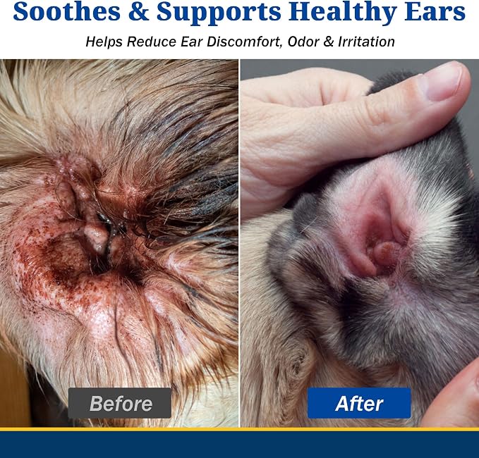 Yeast Infection Treatment for Dogs, Dog Ear Infection Treatment, Ear Drops for Dogs & Cats, Helps Relieve Ear Redness, Itching, Irritation & Discomfort, Easy Dropper Application, 0.51 fl oz (15 mL)