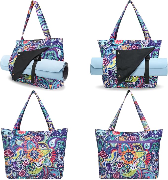 Yoga Mat Bag Yoga Bags and Carriers Fits All Your Stuff Yoga Tote Bag with Zipper Pocket Yoga Mat Carrier Pilates Bag Take in Out Mat Easily