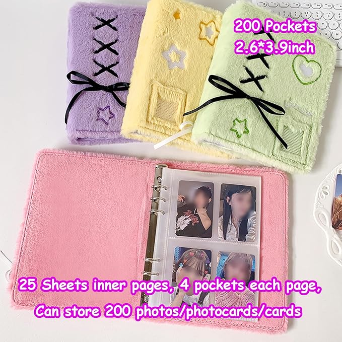Kpop Photocard Binder with 6 Stickers Sheet & 50 Shinning Protective Sleeves Kpop Photocard Holder Book with Kpop Photocard, A5 Binder Photocard Album 30 Inner Pages with 240 Pockets (Mintgreen)