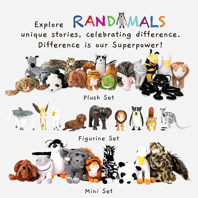 Randimals Animal Figurine Toy - Penguin & Husky Dog Hybrid Realistic Animal Toys - Unique Mix of Safari Toys & Farm Animals Small Figurines - P-Dawg Mini Animal Figures for Kids & Kidults
