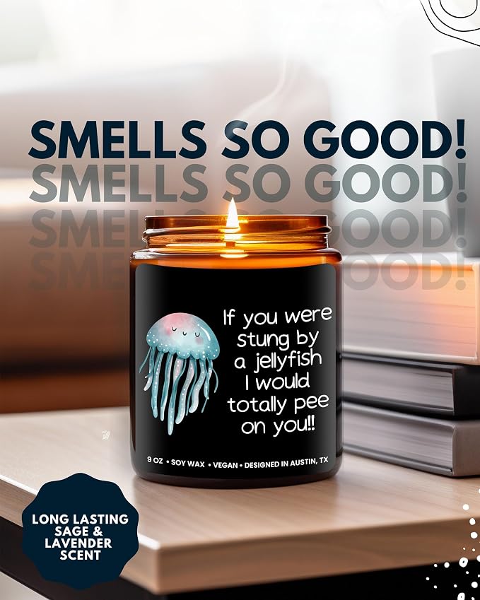 Funny Friendship Candle, If You were Stung by a Jellyfish, Funny Gifts for Friends Adult Humor, Best Friends Gifts for Friend Women Unique, Birthday, Christmas, Gift-Ready