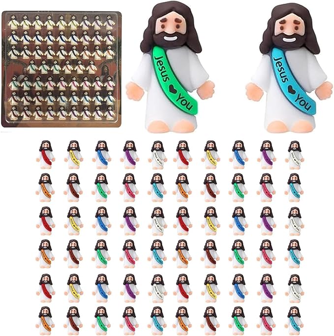 60pcs Mini Baby Jesus Figure Tiny Jesus Figures to Hide and Seek Religious Gifts for Easter Egg Stuffers Fillers