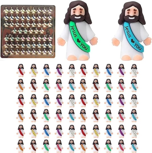 60pcs Mini Baby Jesus Figure Tiny Jesus Figures to Hide and Seek Religious Gifts for Easter Egg Stuffers Fillers