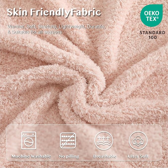 Soft Throw Blanket for Couch-Cozy Reversible Knitted Blankets | Lightweight Warm Fluffy Decor for Women, Mom, Her & Girls, Sofa, Chair, Bed, 50x60in,Cationic Dyeing Pink