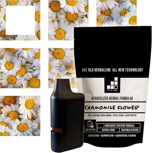 5:1 Formulas Chamomile Organic Aromatherapy Diffuser - Non-Nicotine Lab-Tested Essential Herbal Personal Diffuser with Vegetable Glycerin