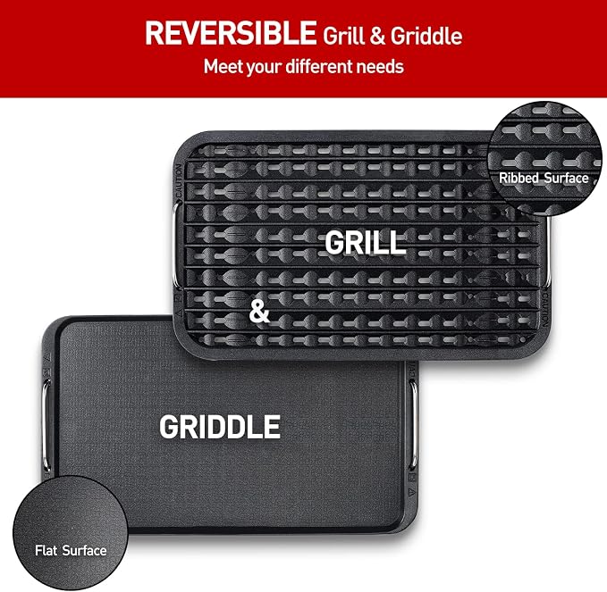 Indoor Grill, Techwood 1500W Smokeless Electric Grill with 2 in1 Nonstick Grill/Griddle Plates, Portable Korean BBQ Grill with 6-Level Control, Glass Lid, Dishwasher Safe, Double Plates, Gray