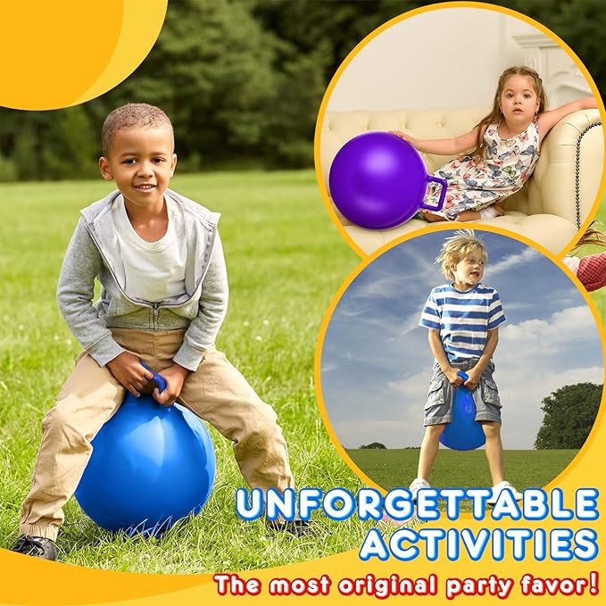 Lewtemi 2 Pcs 20 Inch Big Bouncing Ball with Handle Jumping Hopper Bouncy Ball for Adults Exercise and Air Pump for Outdoor Sports Game(Blue, Purple)
