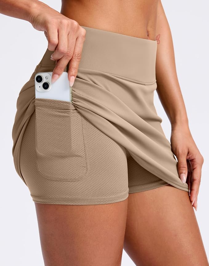 Skorts for Women with Pockets High Waisted Golf Skirts | Built-in Shorts, A Line, Athletic, Casual, Pickleball, Tennis Skirt