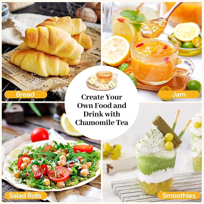 Chamomile Tea Bags, 100% Natural Dried Chamomile Tea Flowers Loose Leaf Premium Herbal Tea No Sugar/Gluten, Caffeine Free-50 Count (Pack of 1)