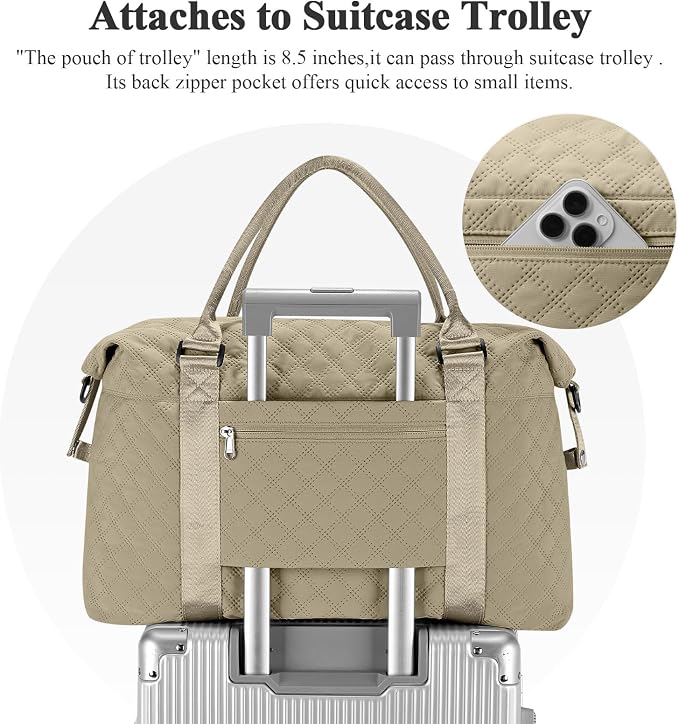 Travel Duffel Bag, Carry On Overnight Weekender Bags for Women | Travel Bag with Wet Pocket & Trolley Sleeve, For Spirit Airlines 18x14x8 Personal Item Bag