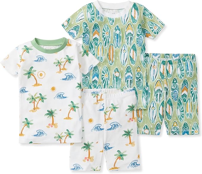 Burt's Bees Baby Unisex Pajamas, Short Sleeve Tee and Shorts 2-Piece PJ Set, 100% Organic Cotton