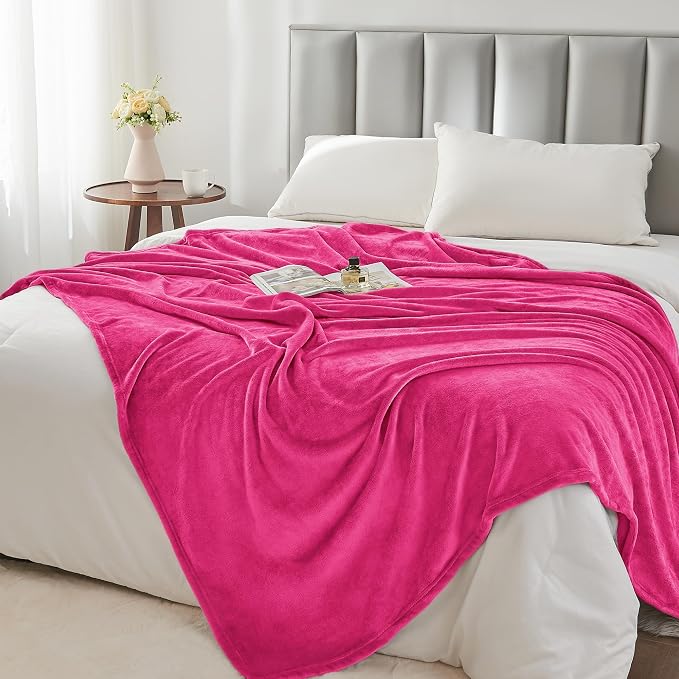 BEDELITE Fleece Blanket Soft Plush King Size Bed Blanket Hot Pink 108"x90" | Ultra Soft Fleece, Plush Microfiber, Lightweight Warmth, All Season Comfort, Fade Resistant, Machine Washable