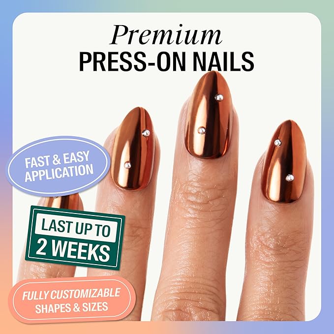 Chillhouse - Chill Tips, Press on Nails Kit - Rebel in a Dress (Almond) - 30 Nail Shapes & Sizes - Up to 2 Weeks of Wear - Customizable Fit - Reusable - Latina Founded, Women Owned - Beauty, Self Care