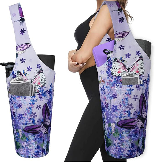 Yoga Mat Bag - Long Tote with Pockets - Holds More Yoga Accessories - Yoga Bag Fit Most Size Mats - Yoga Mat Carrier