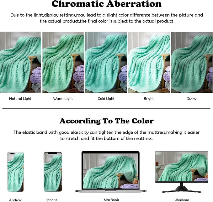 NEWCOSPLAY 3D Waffle Checkered Flannel Throw Blanket, Aqua, 50"x70" | Super Soft Cute Lightweight Decorative Premium Silky Fleece Blanket for Couch Sofa Bed, Gift for Women Men, All Season Use