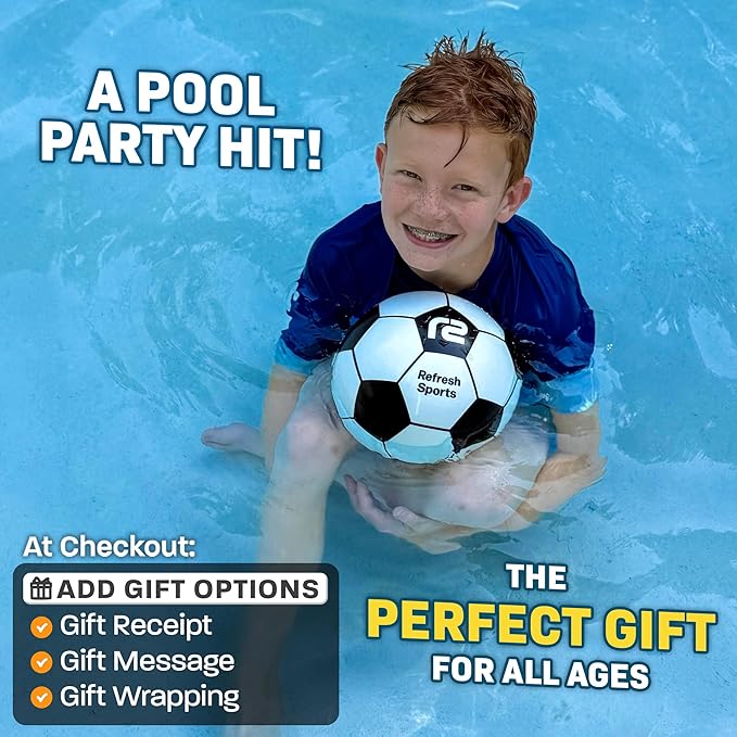 Aqua Dive Soccer Ball - Fun Underwater Pool Toys for Ages 8-12 + – Best Pool Games Outdoor Ball Game for Kids – Water Toys for Kids Summer Parties & Watermelon Beach Games - Fun Gifts For Boys & Girls