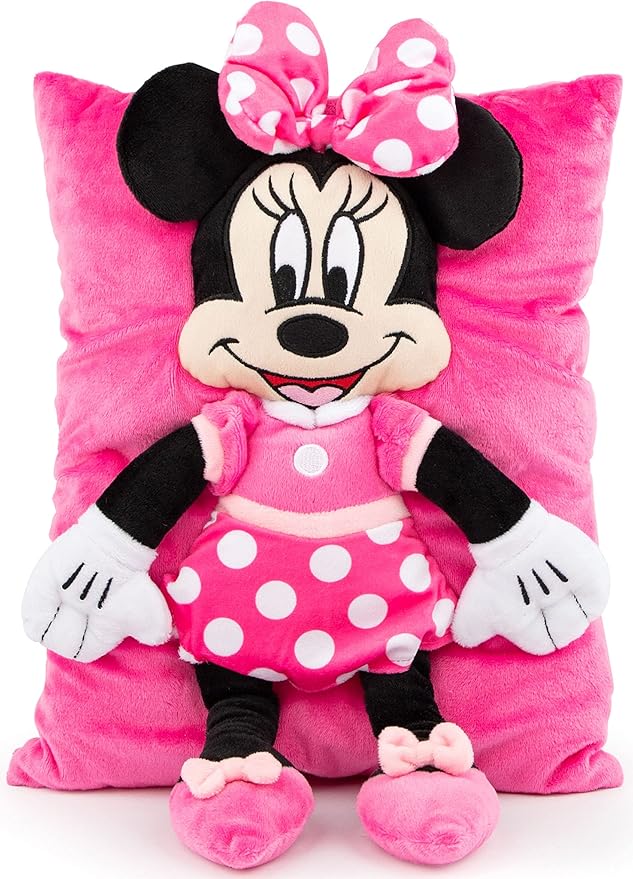 Jay Franco Disney Minnie Mouse 3D Snuggle Pillow – Super Soft Plush Stuffed Animal, 15 x 11 Inches – Kids Bedroom Decor and Gift for Girls – Official Licensed