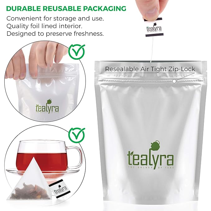 Tealyra - Grandma's Garden Berry - 25 Bags - Fruit Tea - Hibiscus and Berries Based Herbal Loose Leaf Tea - Vitamins - Caffeine-Free - Pyramids Style Sachets