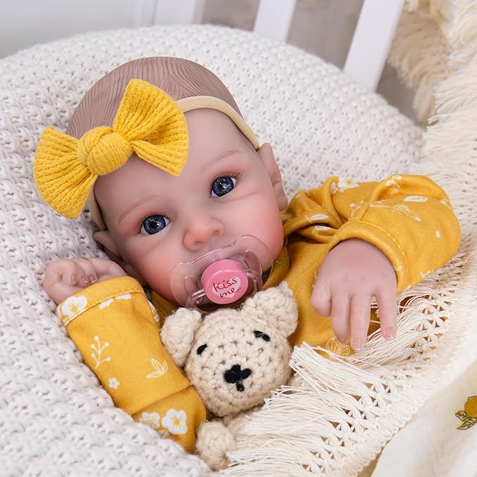 Milidool Lifelike Reborn Baby Dolls - 20 Inch Realistic Newborn Baby Dolls Girl, Real Life Baby Dolls with Soft Weighted Body, Real Baby Reborn Gift with Accessories for 3+ Years Old Kids