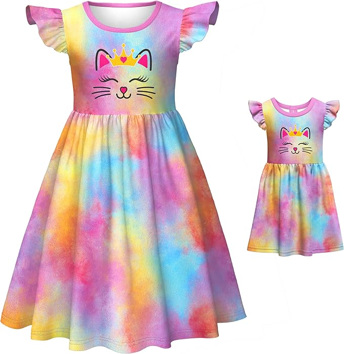 LQSZ Doll and Girl Matching Princess Dress Outfits for Girls and 18" Matching Doll and Girl Clothes