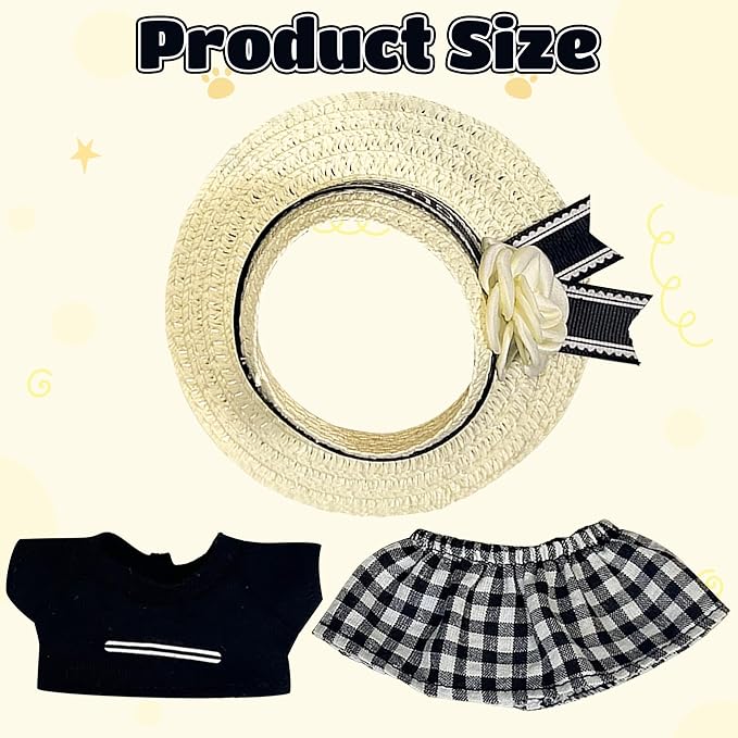 Clothes Fit for 17CM Doll, Fashion Doll Clothes Outfit Set Cute Theme Designer Toys Dress Accessories for Collector Fans Display (G Black Set)