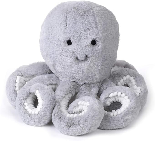 Lambs & Ivy Ocean Blue Plush Gray Octopus Stuffed Animal Toy - Inky