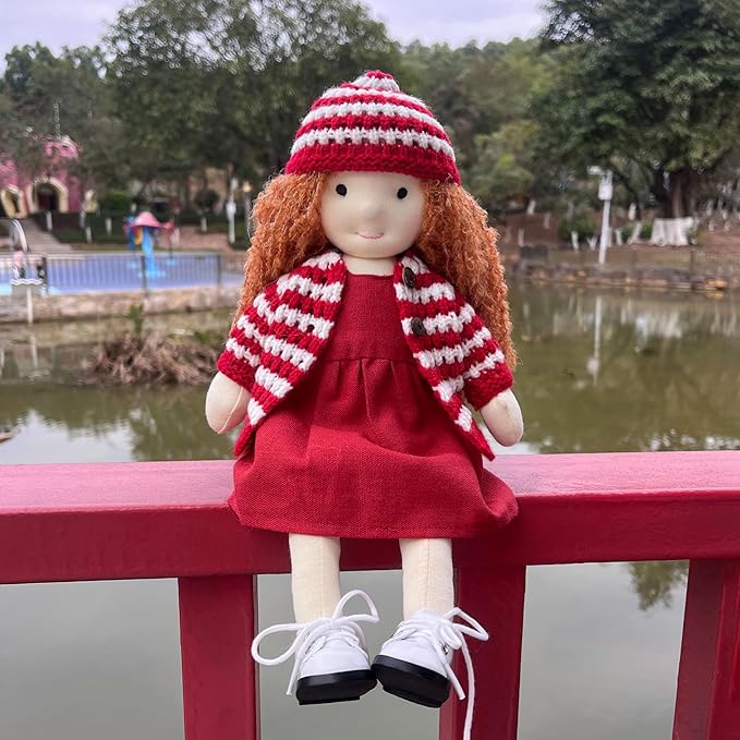 BlissfulPixie Quinn 12" Waldorf Doll - Handmade Rag Doll, Personalized Collectors Plush Doll for Kids Birthday Present