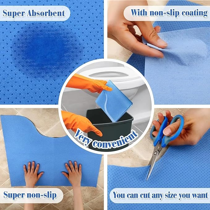 Upgraded 20 Pack Disposable Toilet Mats,Super Absorbent Toilet Floor Protector from Urine,Disposable Toilet Floor Mat for Urine,U Shaped Toilet Mat for Urine,Around Toilet Floor Protector 24" x 22"