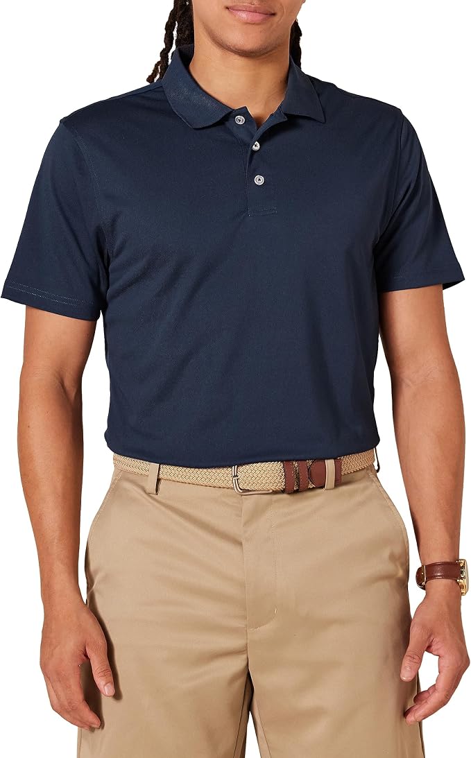 Amazon Essentials Men's Moisture Wicking Golf Polo Shirt, Short Sleeve, Slim-Fit, Quick-Dry, Active Wear