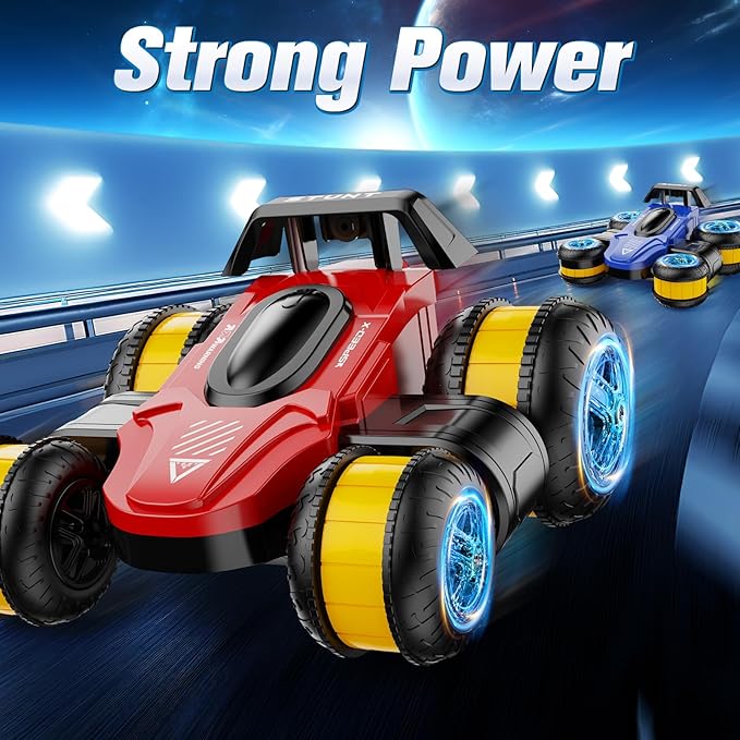 High Speed Drift Remote Control Stunt Deformation Car, Birthday Gifts, for Boys and Girls 3-16 Years Old (Red and Yellow)