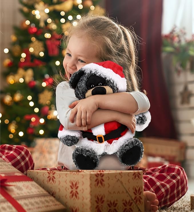 DolliBu Santa Claus Stuffed Animal Dress Up Costume Set - Cute Christmas Stuffed Animal Santa Outfit with Red Hat and Suit - Large