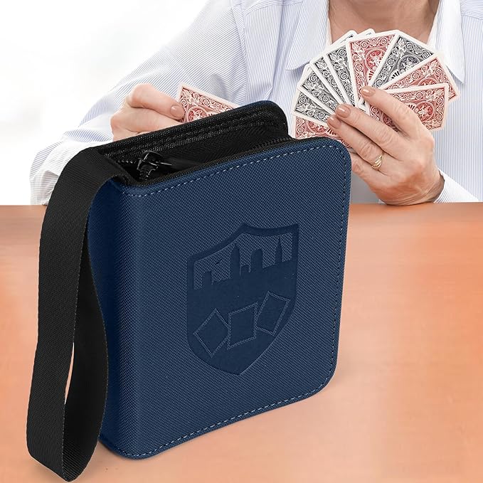 GERMUN Mini Card Binder 1 Pocket, 80 Pockets Trading Card Binder, Premium Small 2 Pocket Trading Card Collection Album Folder with 40 Sleeves Double Sided - Gifts for Kids (Blue)