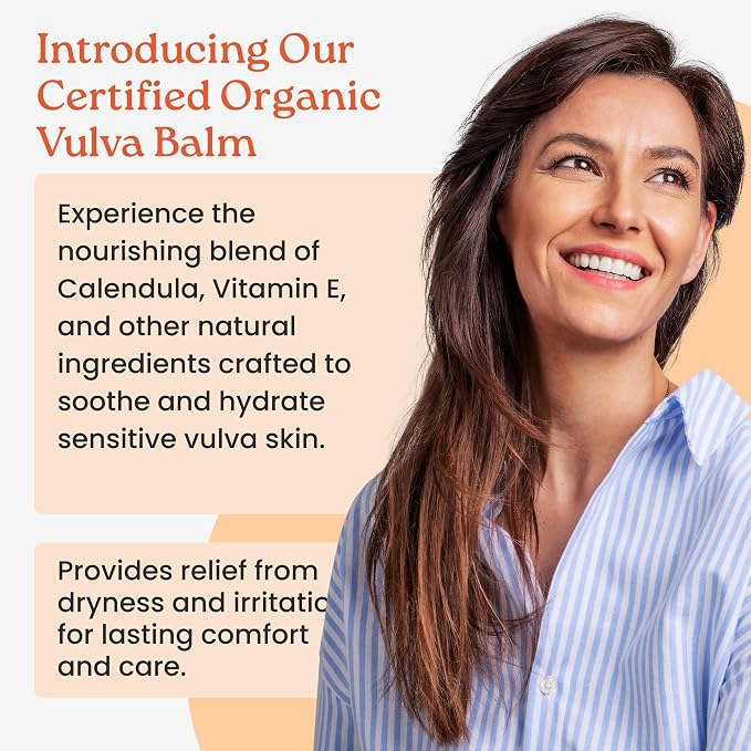 NewLife Naturals Certified Organic Vulva Balm with Calendula & Vitamin E Moisture Support - Itching, Irritation, and Dryness | Estrogen-Free Intimate Feminine Care | 2 Oz