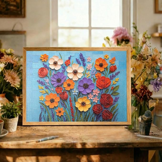 Flower Jigsaw Puzzles for Adults 1000 Pieces, Impossible Puzzle, Nature Plant Puzzle, Spring Floral, Interlock Perfectly No Dust, Home Decor, Gifts for Friend Parents, Rompecabezas (27.5x19.6 in)