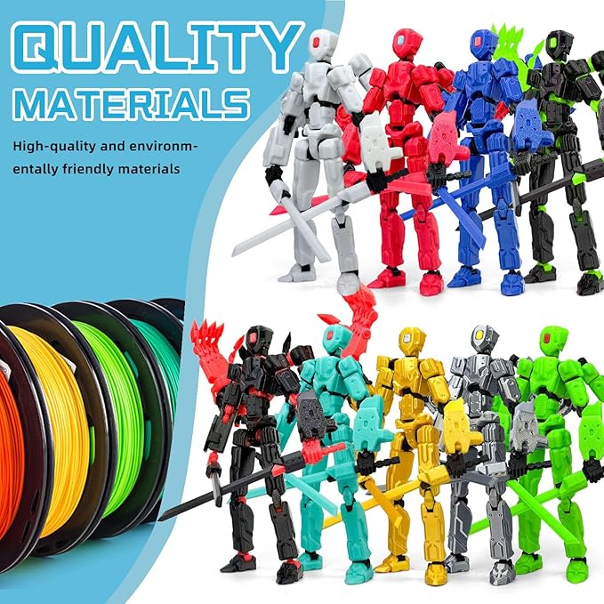 8Inch T13 Action Figure Assembly Completed,3D Printed Multi-Jointed Movable Toy Nova 13 Action Figures Desktop Decorations for Game Lovers Toy (Blue Luminous Blue)