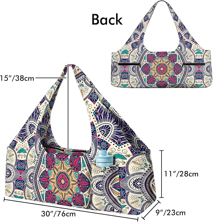 Yoga Mat Bag Large Yoga Bag and Carrier with Strap Zipper and Pockets Fits All Your Stuff Yoga Tote Pilates Bags for Women Fit Most Size Mats