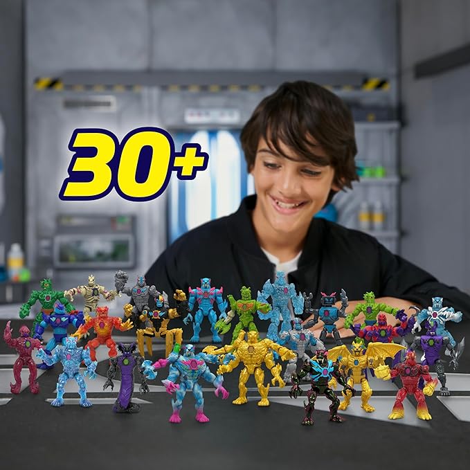 MRBEAST LAB Hybrids Multi Pack, Reveal Different Hybrid Parts to Create 2 Mix & Match Action Figures, Plus Parts of The Golden Panther Dragon, Fuse Beast Combinations, Spider vs Energy Panther