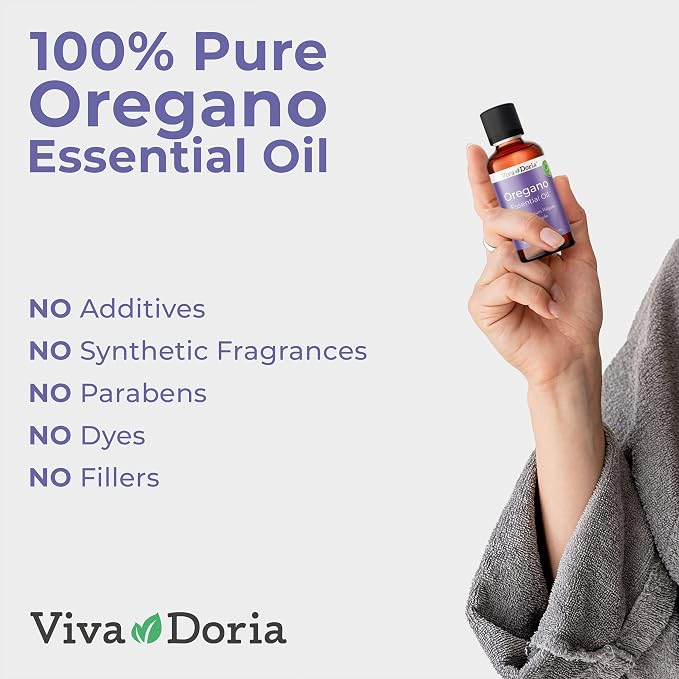 Viva Doria Oregano Essential Oil, 100% Pure, Natural Oregano Essential Oil, Undiluted, for Aromatherapy | Food Grade, 30 mL (1 Fluid Ounce)