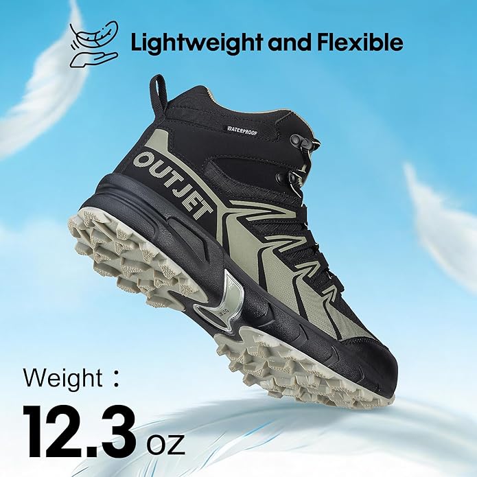 Women's Waterproof Hiking Boots Lightweight Comfortable Non-Slip Outdoor Walking Trekking Trails Boot