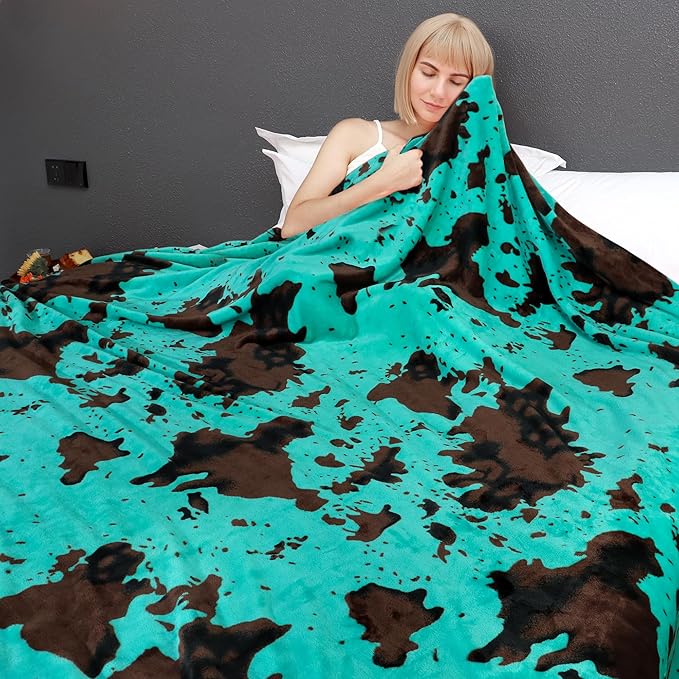 Teal Blue Soft Fleece Throw Blanket Queen Size Lightweight Extra Large Turquosie Fuzzy Cozy Queen Blanket for Bed Couch All Seasons