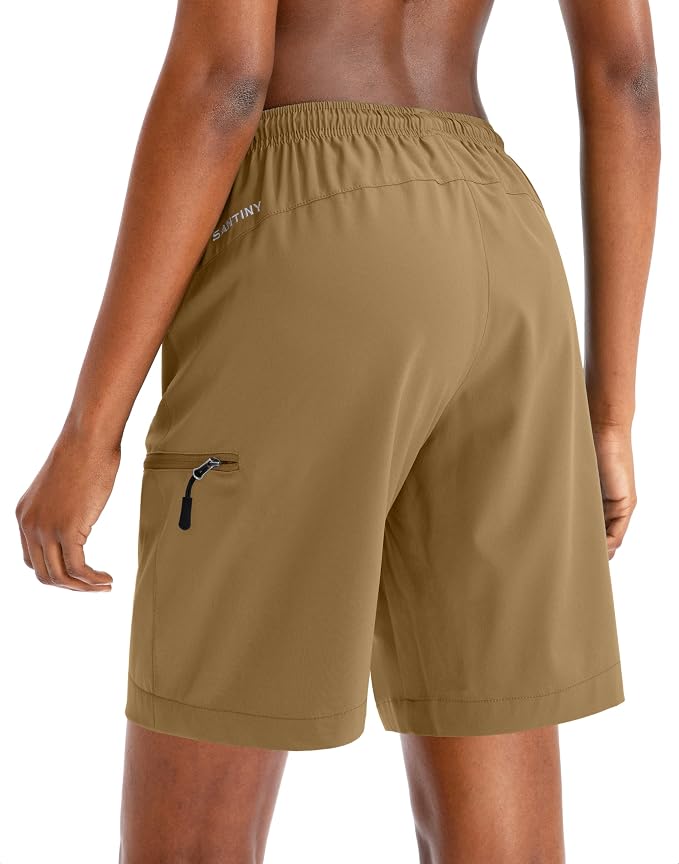 SANTINY Women's 5''/ 7''/9'' Hiking Cargo Shorts Quick Dry Lightweight Summer Shorts for Women Athletic Golf Zipper Pockets