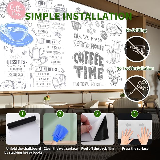 Magnetic Dry Erase Whiteboard Paper 48 x 36 Inch, Self Adhesive White Board Sticker for Wall, Peel and Stick Wallpaper With 50 Magnetic Letters