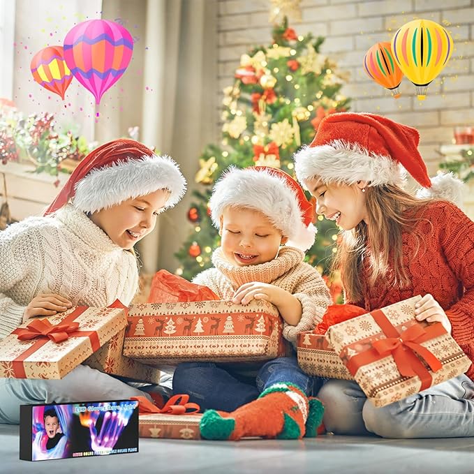Cool Toys LED Gloves,Fun Toys for Kids Age 3-5 6-8 8-12 with 6 Flash Mode,Light Up Toy for Halloween Christmas Birthday Party