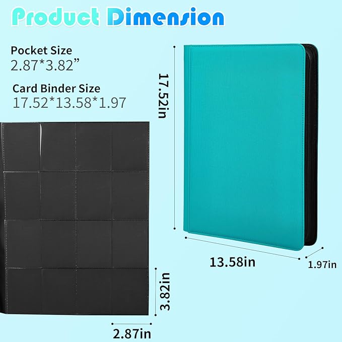 Premium 1000+ Pockets Trading Card Binder, 16-Pocket Ringless Side-Loading Album for TCG, MTG, Lorcana, Sports & Standard-Size Cards