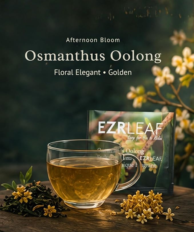 EZR LEAF Taiwan Tea Rituals – Premium Taiwan Tea Variety Pack, Taiwan Black Tea & Oolong Tea Collection, Four Seasons Oolong, Osmanthus Oolong, Pyramid Tea Bags, Tea Gift Set