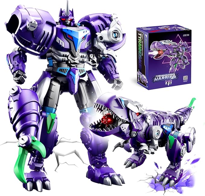 Transforming Toys Figures-Robot Toys for Boys, Action Figure for Kids 5 + Birthday Dinosaur Toys for Kids 5-14, ABS Metal Texture-Part of Alloy