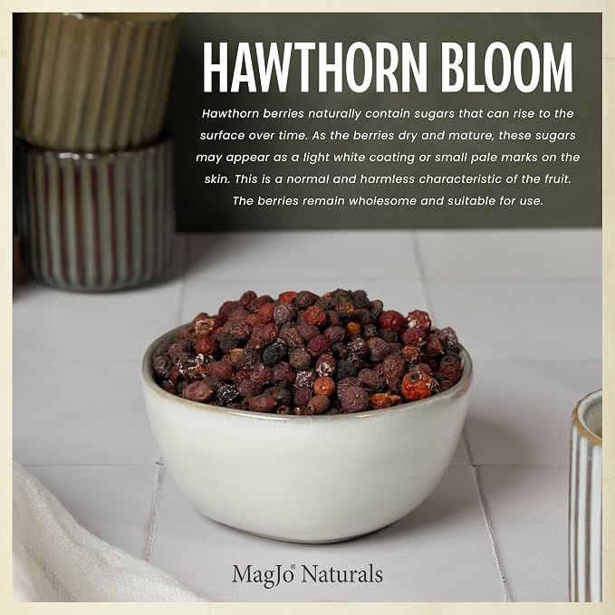 MagJo Naturals Hawthorn Berries, Whole Dried, 16 oz (1 lb)
